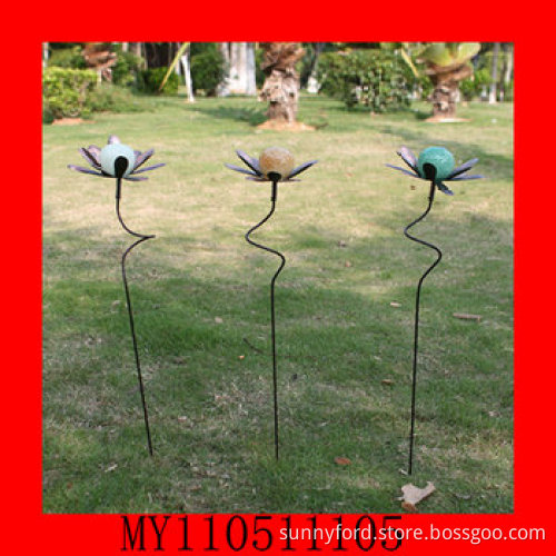 Metal Garden Stake Decoration with Fluorescent Powder (SFM0626)
